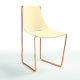 Chaise cuir APELLE S Midj, pieds or rose, vanille U34