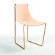 Chaise cuir APELLE S Midj, pieds or rose, fond de teint U64