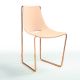 Chaise cuir APELLE S Midj, pieds or rose, fond de teint U64