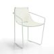 Fauteuil cuir APELLE P Midj, pieds blancs, blanc U05