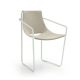 Fauteuil cuir APELLE P Midj, pieds blancs, gris cendre U18