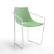 Fauteuil cuir APELLE P Midj, pieds blancs, vert sauge U69