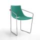 Fauteuil cuir APELLE P Midj, pieds chromés, vert pin U68