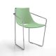 Fauteuil cuir APELLE P Midj, pieds chromés, vert sauge U69