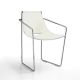 Fauteuil cuir APELLE P Midj, pieds chromés, blanc U05