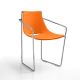 Fauteuil cuir APELLE P Midj, pieds chromés, orange U21