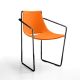 Fauteuil cuir APELLE P Midj, pieds nickel noir, orange U21