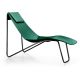 Chaise longue cuir APELLE CL Midj, pieds laqué noir, vert pin U68