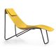 Chaise longue cuir APELLE CL Midj, pieds laqué noir, jaune U56