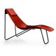 Chaise longue cuir APELLE CL Midj, pieds laqué noir, rouge U42