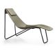 Chaise longue cuir APELLE CL Midj, pieds laqué noir, havane U53