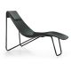 Chaise longue cuir APELLE CL Midj, pieds laqué noir, gris foncé U02