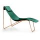 Chaise longue cuir APELLE CL Midj, pieds or rose, vert pin U68