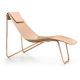 Chaise longue cuir APELLE CL Midj, pieds or rose, fond de teint U64