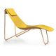 Chaise longue cuir APELLE CL Midj, pieds or rose, jaune U56