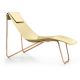 Chaise longue cuir APELLE CL Midj, pieds or rose, vanille U34