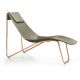 Chaise longue cuir APELLE CL Midj, pieds or rose, havane U53