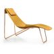 Chaise longue cuir APELLE CL Midj, pieds or rose, ocre U22