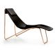 Chaise longue cuir APELLE CL Midj, pieds or rose, noir U04