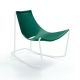 Rocking-chair cuir APELLE DN Midj, pieds blancs, vert pin U68