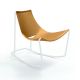 Rocking-chair cuir APELLE DN Midj, pieds blancs, sahara U58