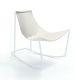 Rocking-chair cuir APELLE DN Midj, pieds blancs, blanc U05