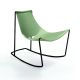 Rocking-chair cuir APELLE DN Midj, pieds noirs, vert sauge U69