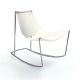 Rocking-chair cuir APELLE DN Midj, pieds chromés, blanc U05