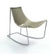 Rocking-chair cuir APELLE DN Midj, pieds chromés, havane U53