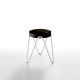 Tabouret APELLE JUMP H45 Midj, pieds blancs, noir U04