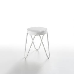 Tabouret APELLE JUMP H45 Midj, pieds blancs, blanc U05