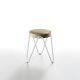 Tabouret APELLE JUMP H45 Midj, pieds blancs, gris cendre U18