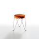 Tabouret APELLE JUMP H45 Midj, pieds blancs, orange U21