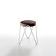 Tabouret APELLE JUMP H45 Midj, pieds blancs, café U25