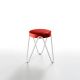 Tabouret APELLE JUMP H45 Midj, pieds blancs, rouge U42