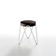 Tabouret APELLE JUMP H45 Midj, pieds blancs, brun U54