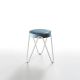 Tabouret APELLE JUMP H45 Midj, pieds blancs, azur U66