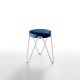 Tabouret APELLE JUMP H45 Midj, pieds blancs, bleu océan U67