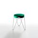 Tabouret APELLE JUMP H45 Midj, pieds blancs, vert pin U68