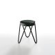 Tabouret APELLE JUMP H45 Midj, pieds noirs, gris foncé U02