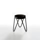 Tabouret APELLE JUMP H45 Midj, pieds noirs, noir U04