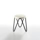 Tabouret APELLE JUMP H45 Midj, pieds noirs, blanc U05