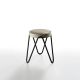 Tabouret APELLE JUMP H45 Midj, pieds noirs, gris cendre U18