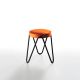 Tabouret APELLE JUMP H45 Midj, pieds noirs, orange U21