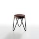 Tabouret APELLE JUMP H45 Midj, pieds noirs, café U25