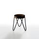 Tabouret APELLE JUMP H45 Midj, pieds noirs, marron foncé U41