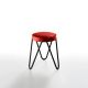 Tabouret APELLE JUMP H45 Midj, pieds noirs, rouge U42