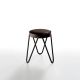 Tabouret APELLE JUMP H45 Midj, pieds noirs, brun U54