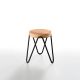 Tabouret APELLE JUMP H45 Midj, pieds noirs, fond de teint U64