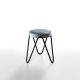 Tabouret APELLE JUMP H45 Midj, pieds noirs, azur U66